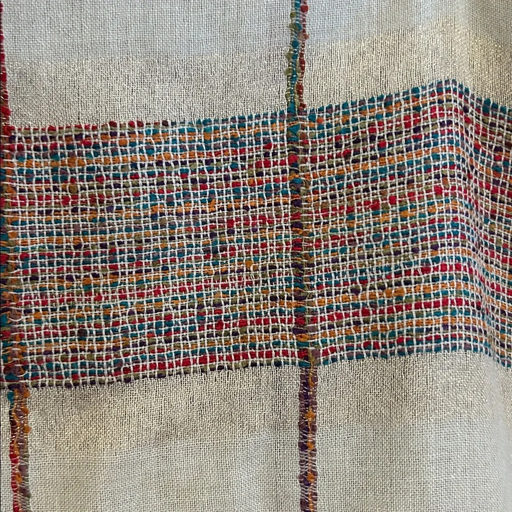 Colorful woven infinity scarf